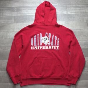 Vintage Ohio State University OSU Hoodie Sweatshirt Pullover Red Size L